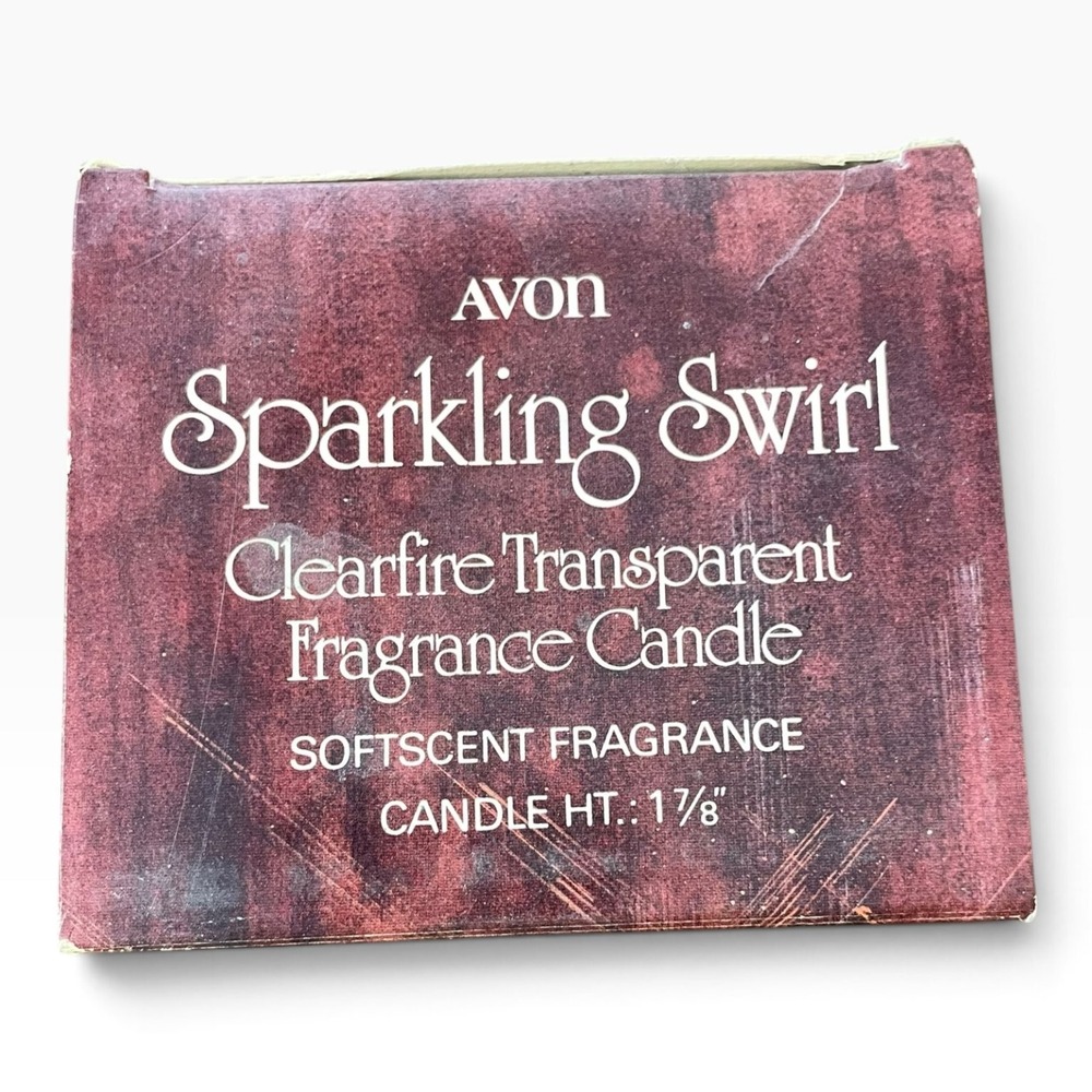 Vintage Avon Sparkling Swirl Clearfire Transparent Fragrance Candle in Glass